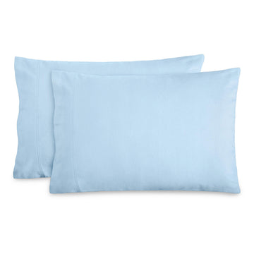 Flannel Pillowcases 100% Cotton (Standard Set of 2, Light Blue)