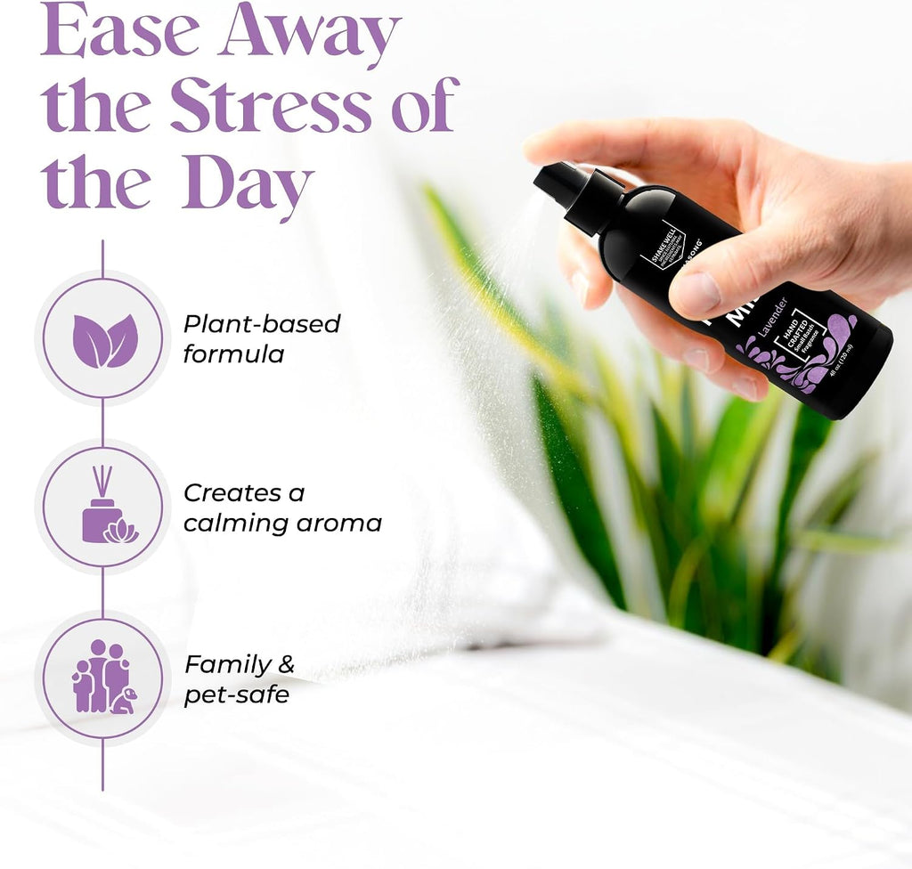 Lavender Spray for Sleep Pillow | 2-Pack | All Natural Calming Linen & Bedtime Sleep Mist for Deep Sleep - Pillow - Set of 2
