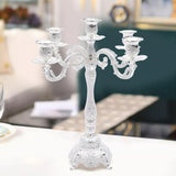 5 Head Metal Vintage Candelabra Centerpieces for Tables Retro Candlestick Holders 14.5 Inch 5 Arms Decorative Pillar