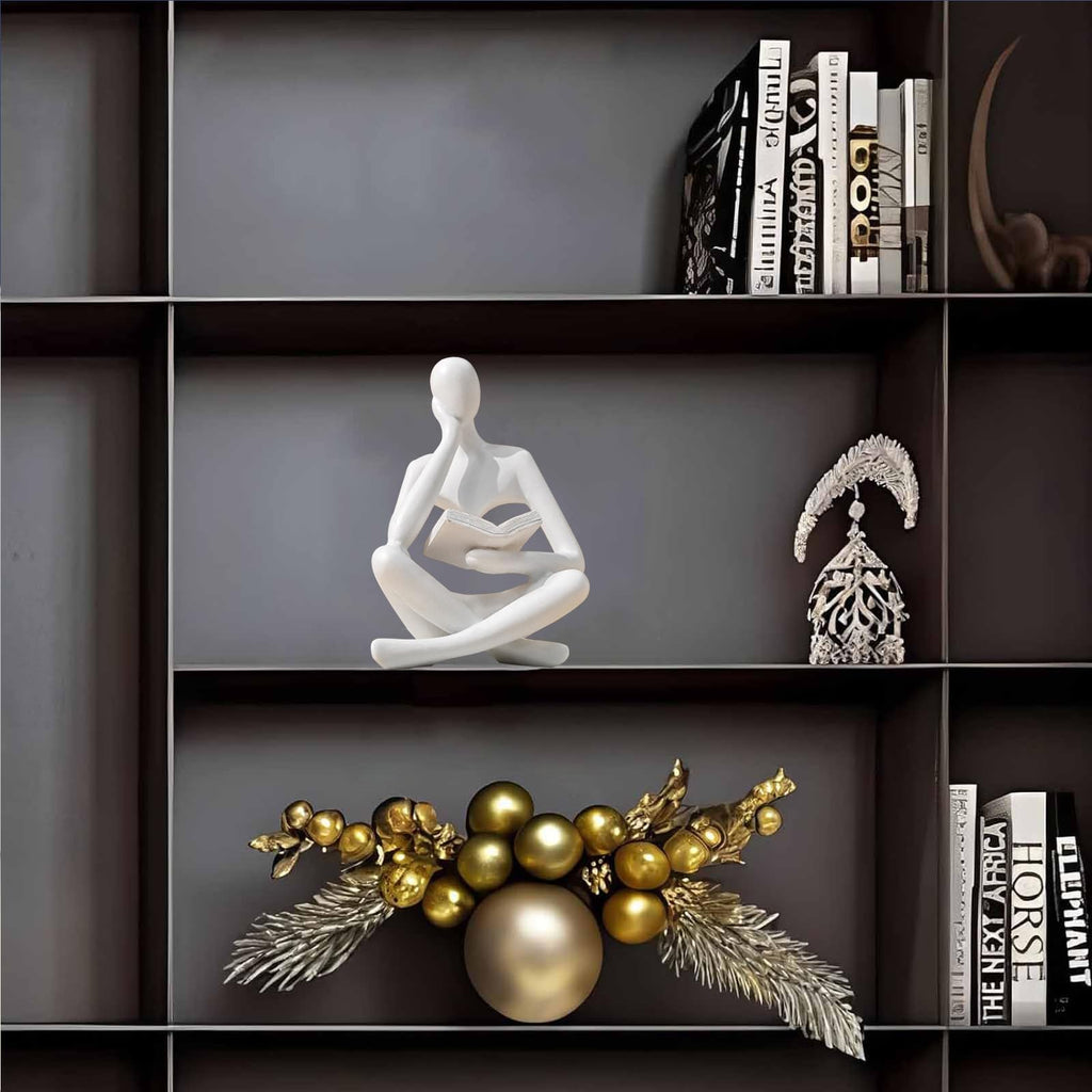 Bookshelf Decor Thinker Statue - Abstract Style Thinker Sculptures Modern Aesthetic Figurine Decoration Statues
