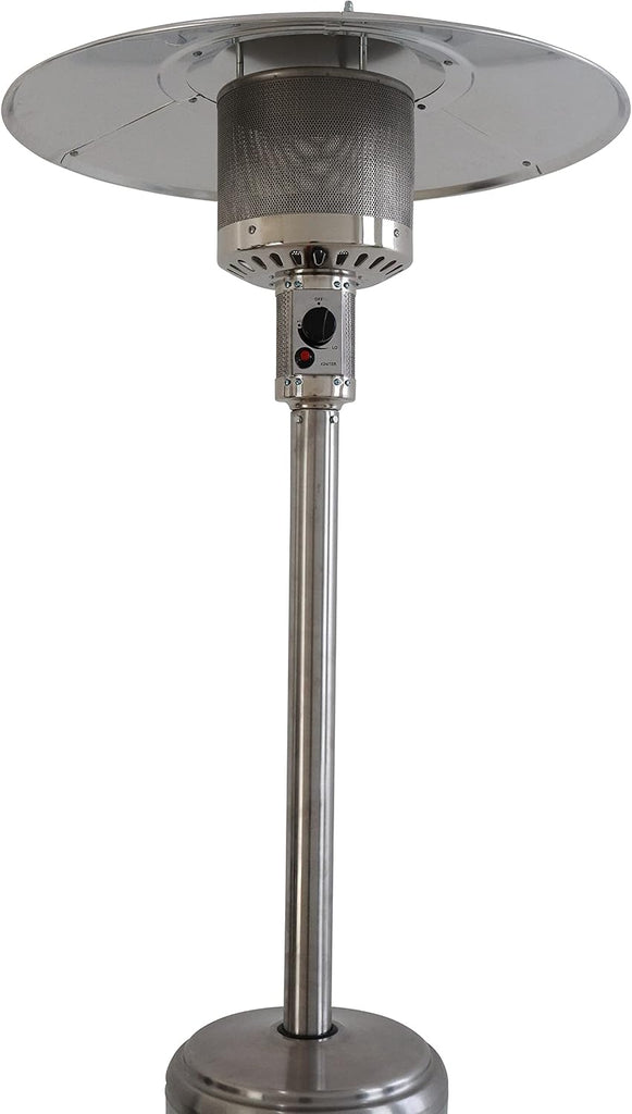 32in Propane Patio Heater, 46000 BTU Steel Gray Outdoor Standing Heater | Extensive Heating Radius With Quiet