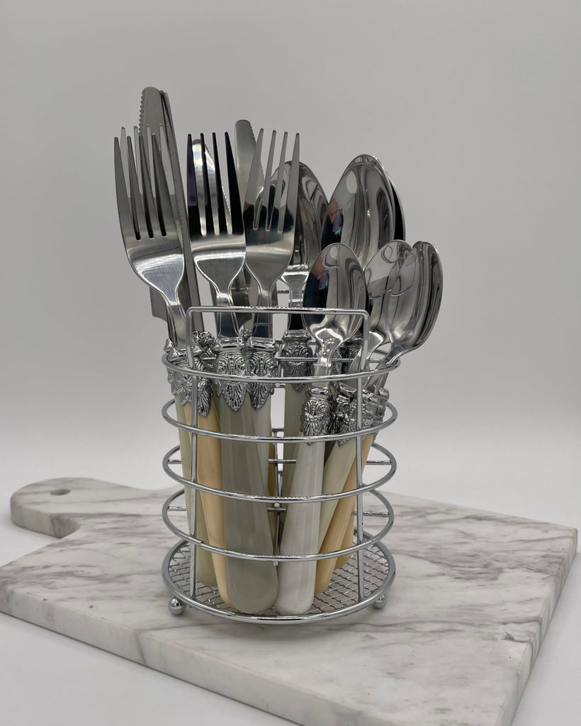 Baroque Bone Mix & Match Stainless Steel Flatware Collection, Set of 16