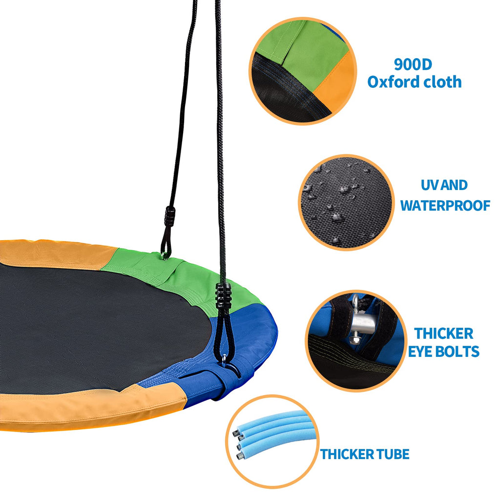 40 Inch Saucer Swing Tree Swing 680Lb Weight Capacity - 2 Added Hanging Straps Outdoor Swing Disc Swing for Kids Disc