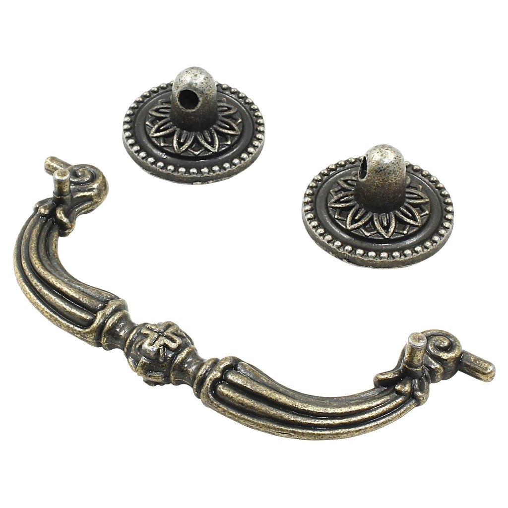 8 Pack 3.5" Hole Center Bail Pull Antique Bronze Drawer Handle