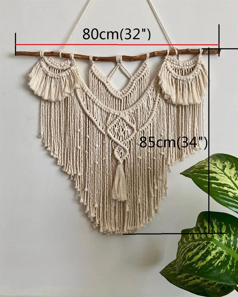 Large Macrame Wall Hanging Natural Driftwood Macrame Tapestry Above Headboard Boho Home Decor Living Room Apartment