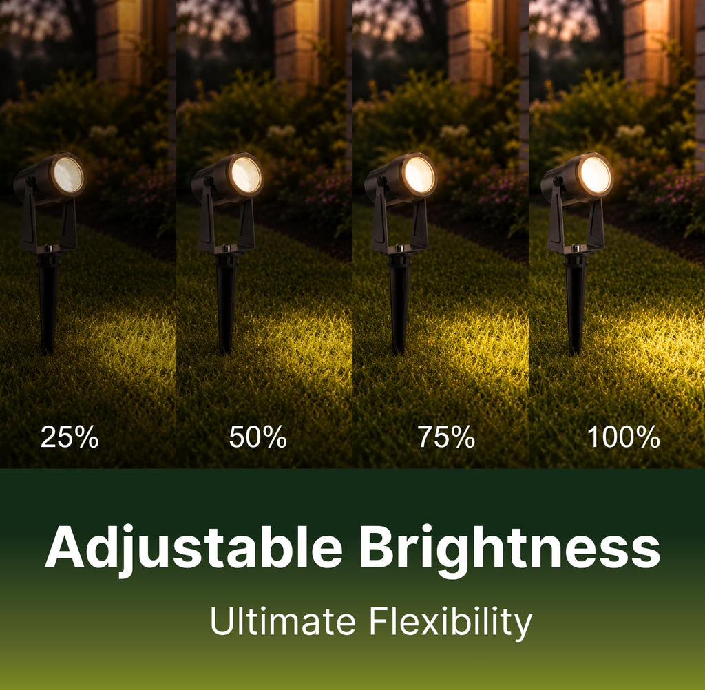 Solar Landscape Spotlights, Long Cable (9.8+7×6.5ft), Remote Control, Timer, Dimmable, Flashing, Auto On Off, 6000mAh