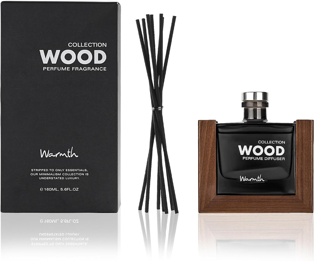 Luxury Reed Diffuser Set with Scented Sticks and Essential Oil Refill in Glass Bottle, Decorative Wooden Frame