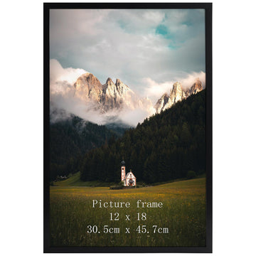 12x18 Picture Frame Black, 12 by 18 Thin Poster Photo Frame for Gallery Wall Display, Single
