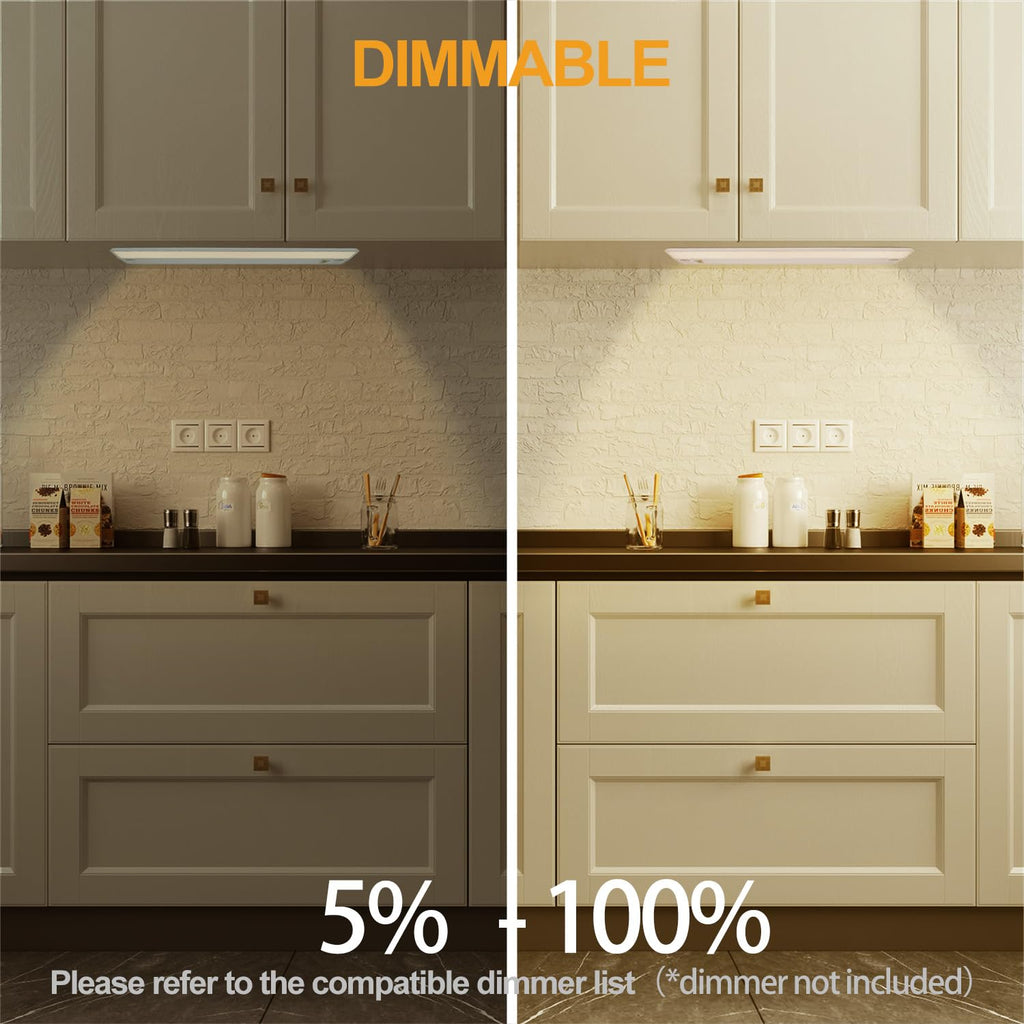 Of Under Cabinet Lights, 36in 22W 1426LM, Dimmable Hardwire Led Light for Closet, CRI>92, R9>90, 5 Color