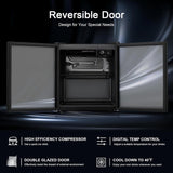 Mini Fridge Cooler - 12 Bottle 48 Can Beverage Refrigerator Glass Door for Drink