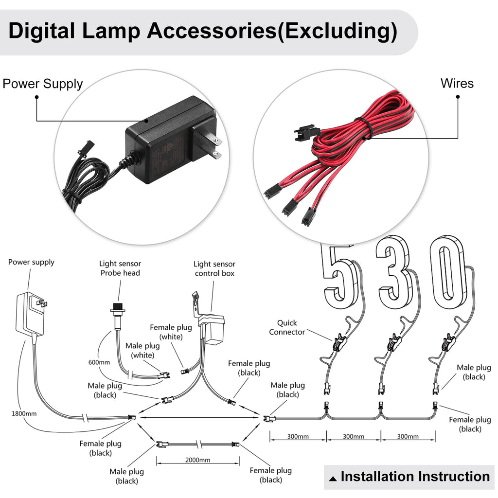 12V DC Low Voltage Led House Address Numbers