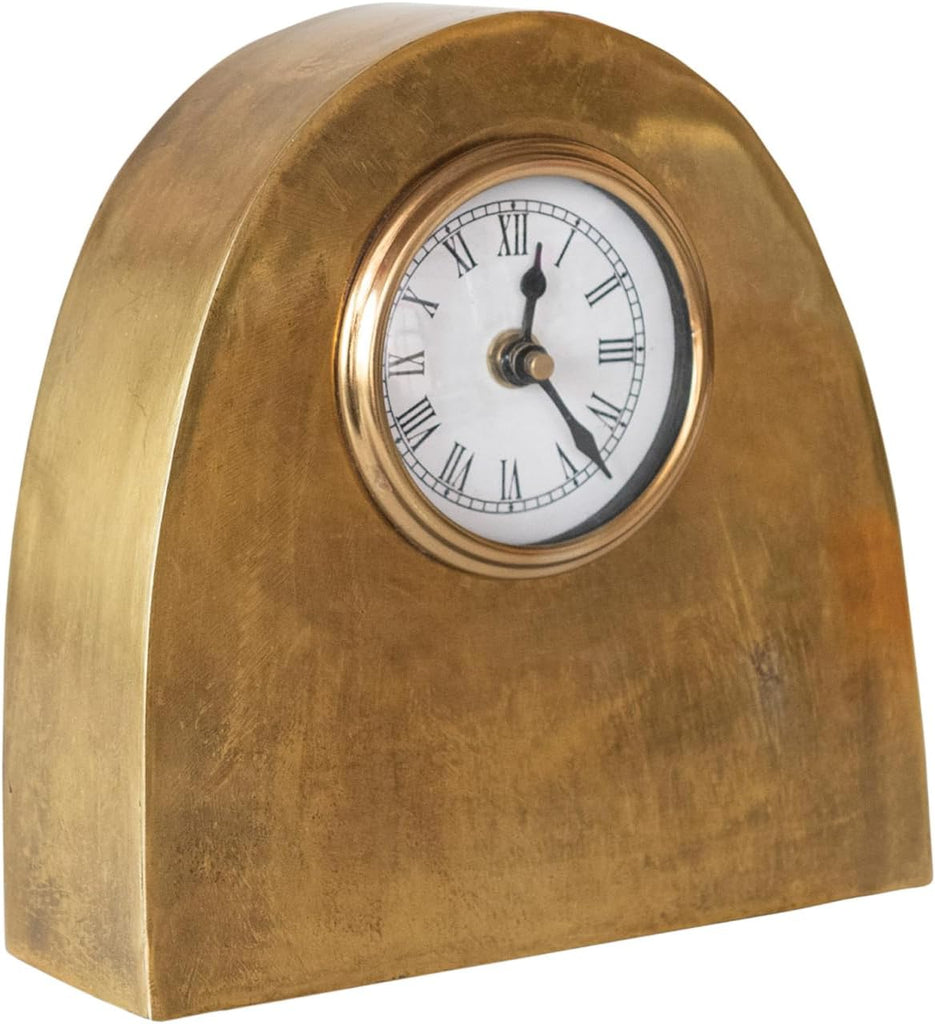 Creative Co-Op Metal Mantel Clock for Display, Antique Gold