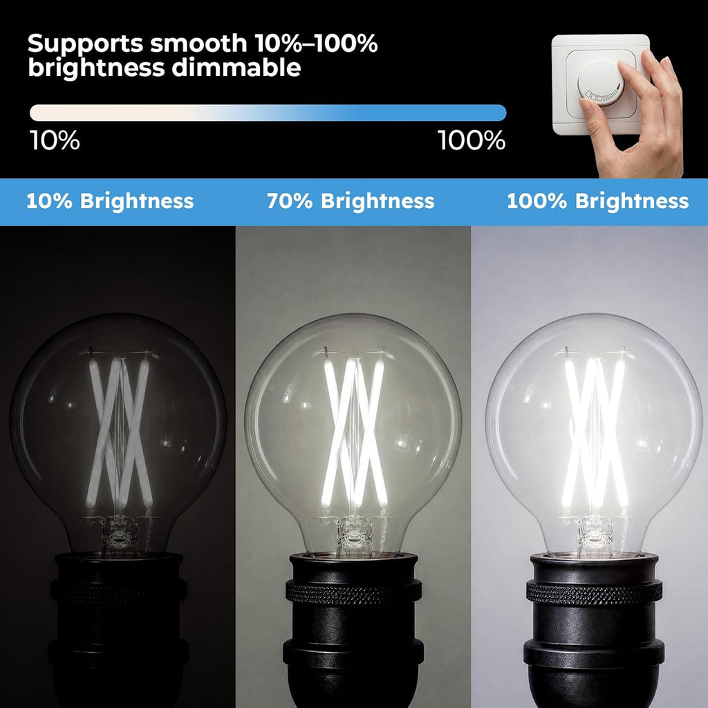 E12 Candelabra G16.5 Globe LED Bulb, 4000K Neutral White, 40W Equivalent