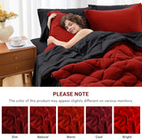 7 Pieces Queen Comforter Set, Reversible Bed in a Bag Queen, All Season Bedding Set with Comforter, Flat Sheet