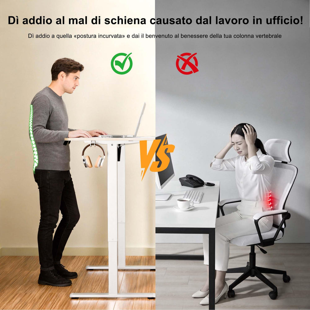 67"x24" Standing Desk, Height Adjustable Sit-Stand Office, Oak