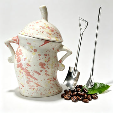 Ceramic Tea Canister with Attitude, Airtight Ceramic Coffee Jar, 800mL