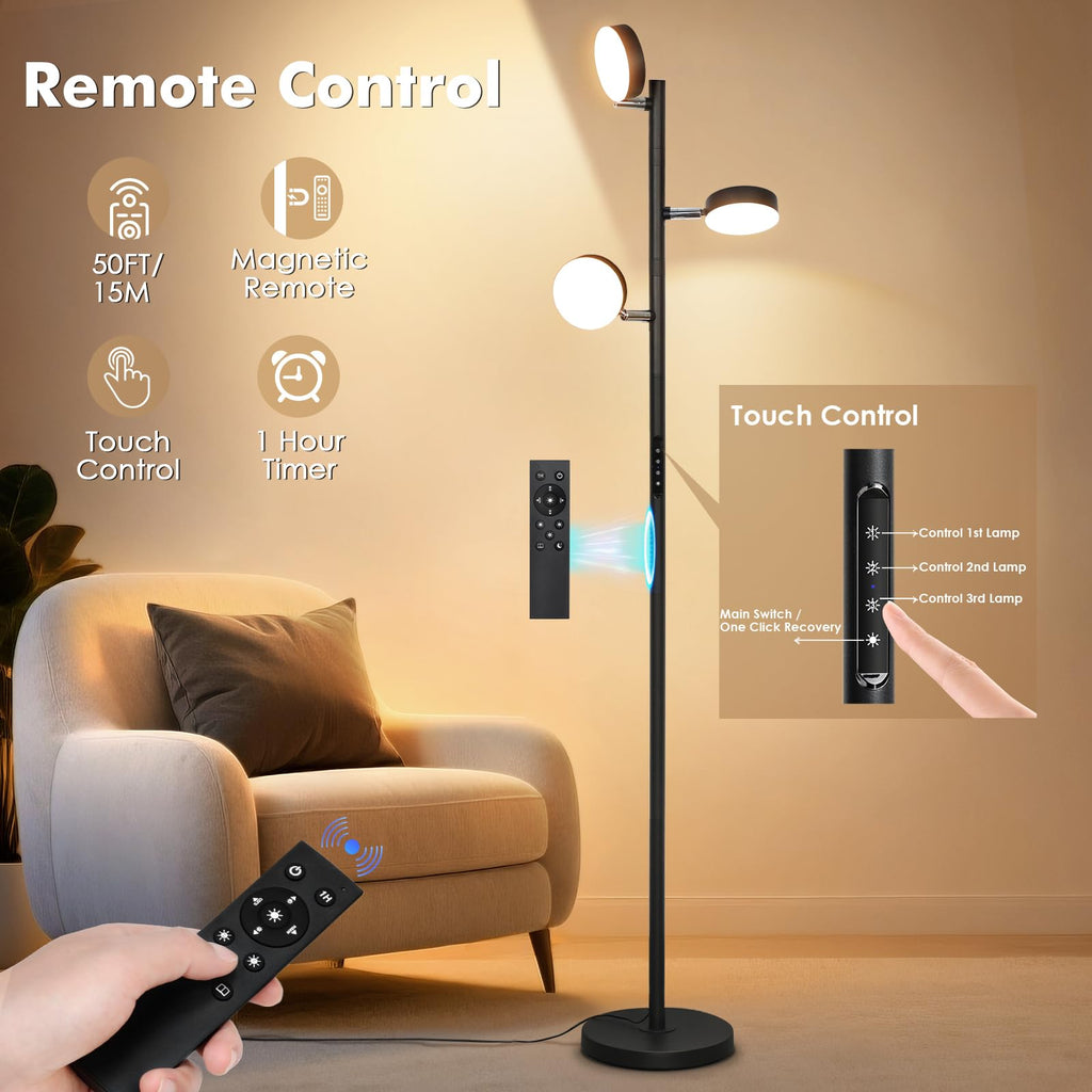 Tree Floor Lamp - Modern Black Standing Lamp
