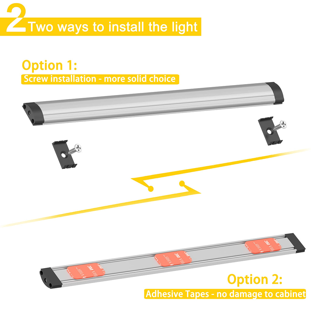12-inch Plug-in LED Under Counter Lights, Soft White 3000K, Pack of 3