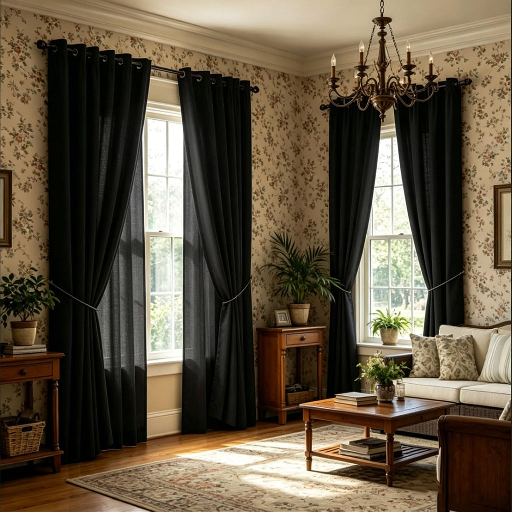 Waterproof Outdoor Curtains , 6 Panels Privacy Weatherproof Outside Curtains for Pergola, Gazebo, Porch, Cabana