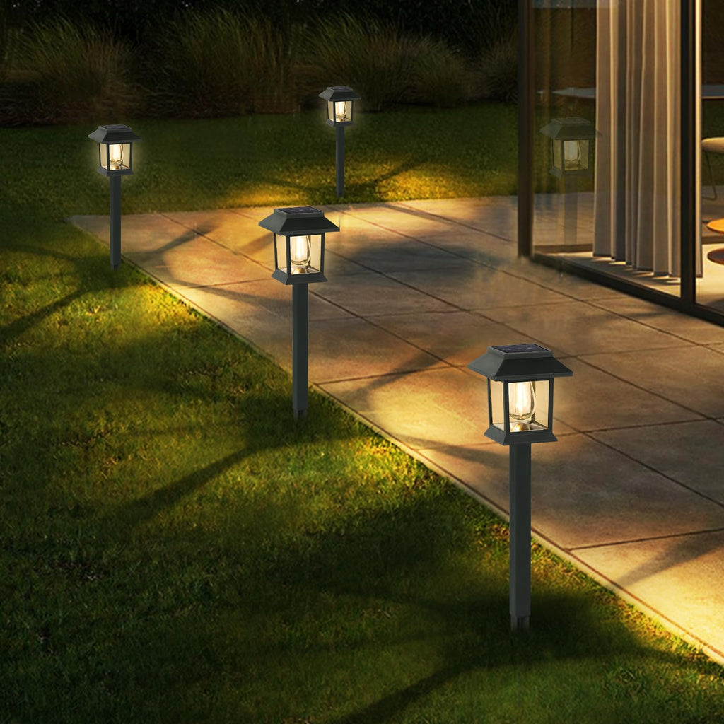 Solar Lights Outdoor, 6 Pack Waterproof Auto On/Off Solar Pathway Lights for Garden, Landscape, Path, Yard, Patio