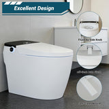 Smart Toilet with Bidet, One-Piece Design, Heated Seat & Auto Open/Close Lid, Foot Sensing & Automatic Flush