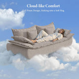86.6" Cloud Couch for Living Room, Modern 3 Seater Sailboat Sofa with Deep Seat