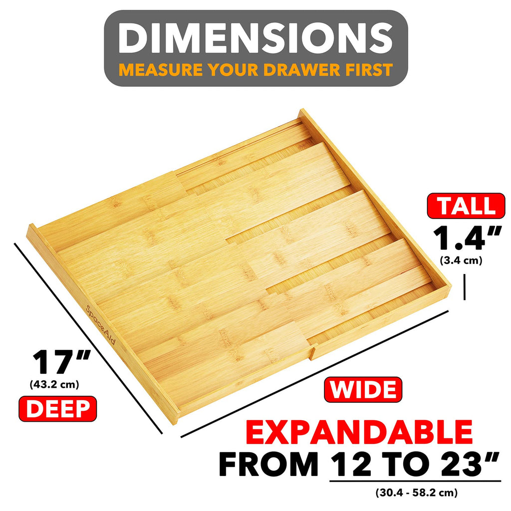 Bamboo Spice Drawer Organizer, (Need 3" Deep Drawer) Expandable 4 Tier Spices Rack for Cabinet, Kitchen Seasoning