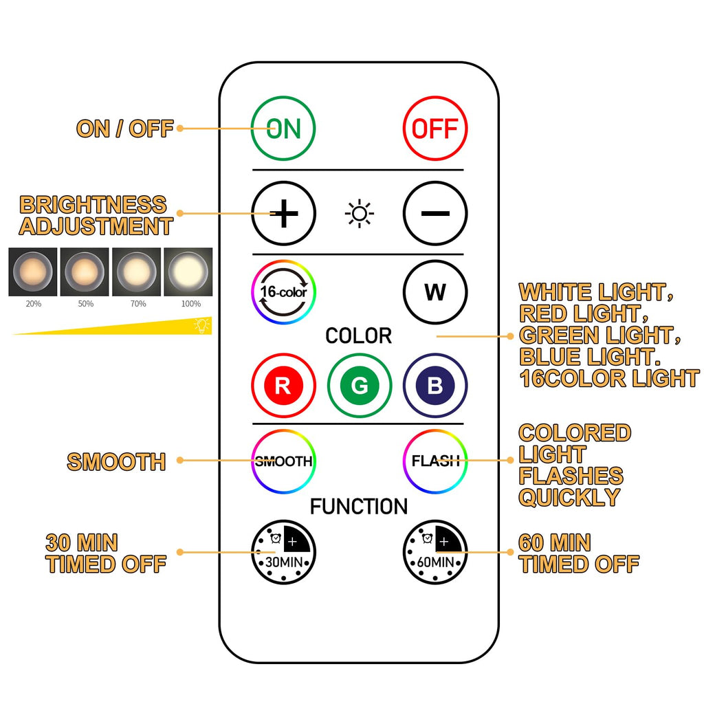 Wireless 16 Color Changing LED Puck Light 6 Pack LED Under Cabinet Lighting Closet Light Battery Powered Night Lights