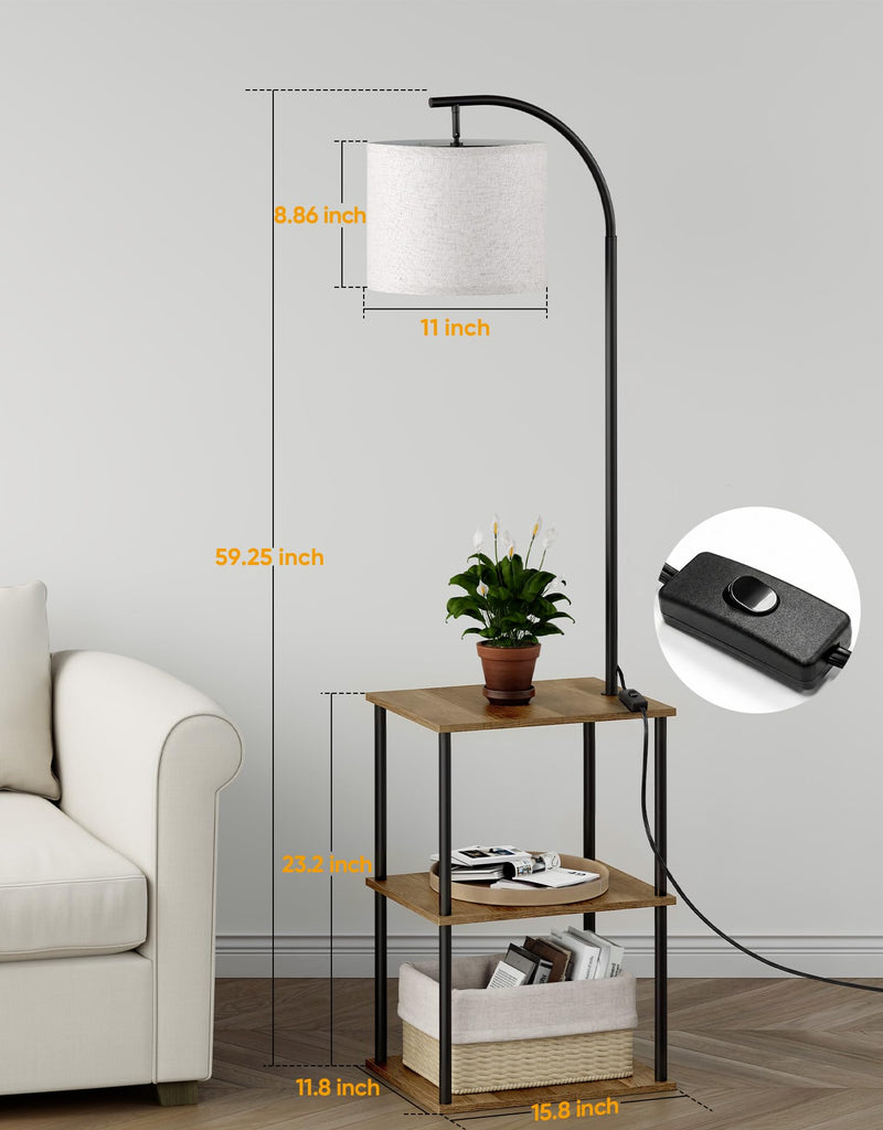 Floor Lamp with Table,Night Stand Lamp,End Side Table