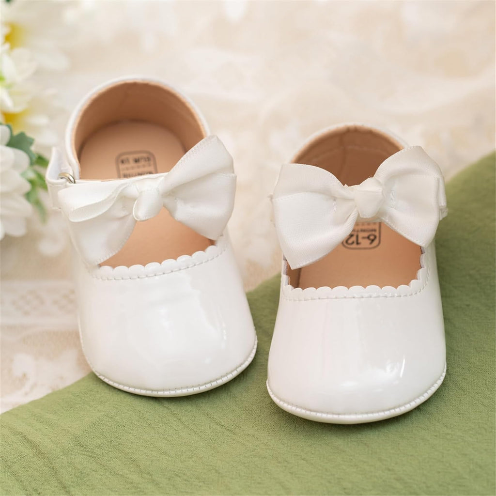 White Christening Baptism Baby Girl Outfits Dressup Accessories Gift 4 Pcs Headband Socks Shoes Sets