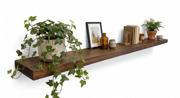 84 Inch Solid Wood Floating Shelf Rustic Farmhouse Heavy duty mount -84x8x2