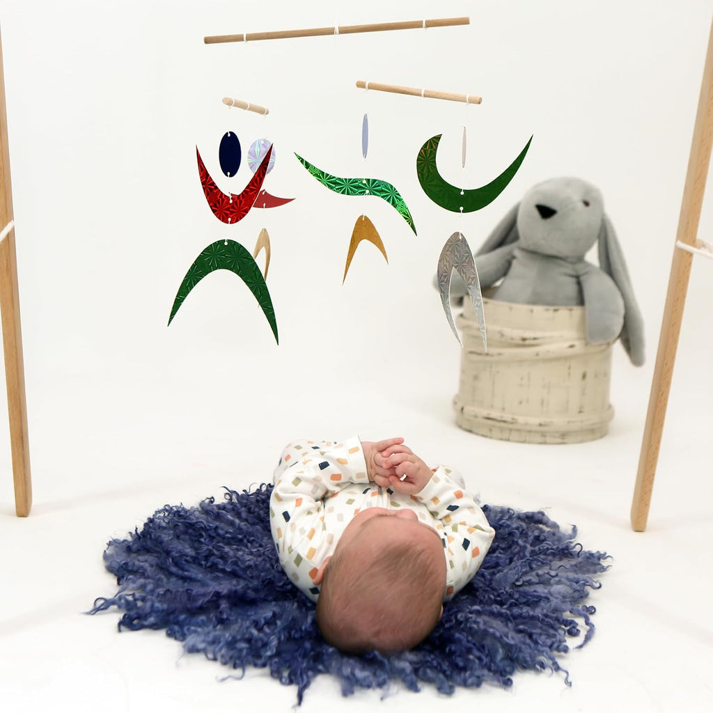 Montessori Baby Mobile Set - Piece Visual Stimulating Mobiles (Munari, Gobbi, Octahedron, Dancer, Rainbow &