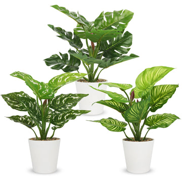 3 Pack Small Artificial Potted Plants Decor