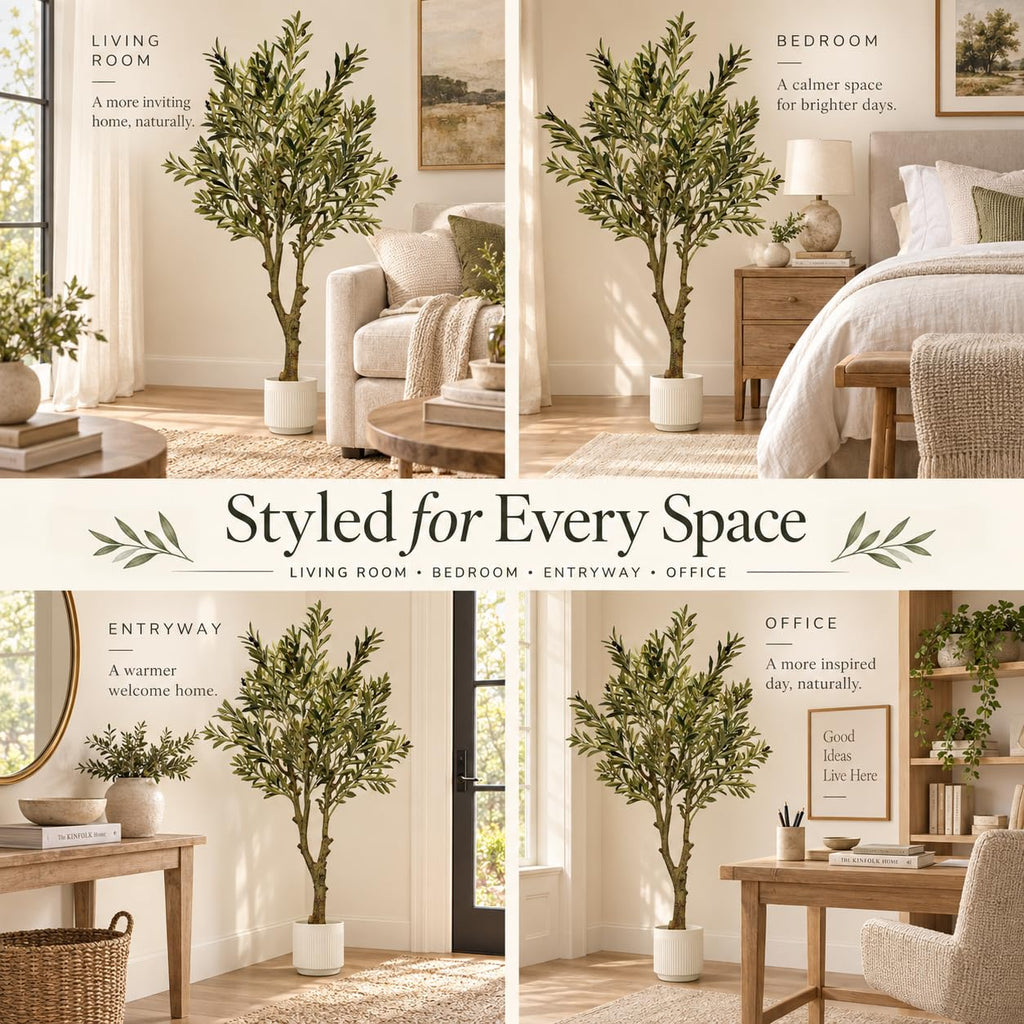 Artificial Olive Tree Faux Olive Plant Decor 4.6FT