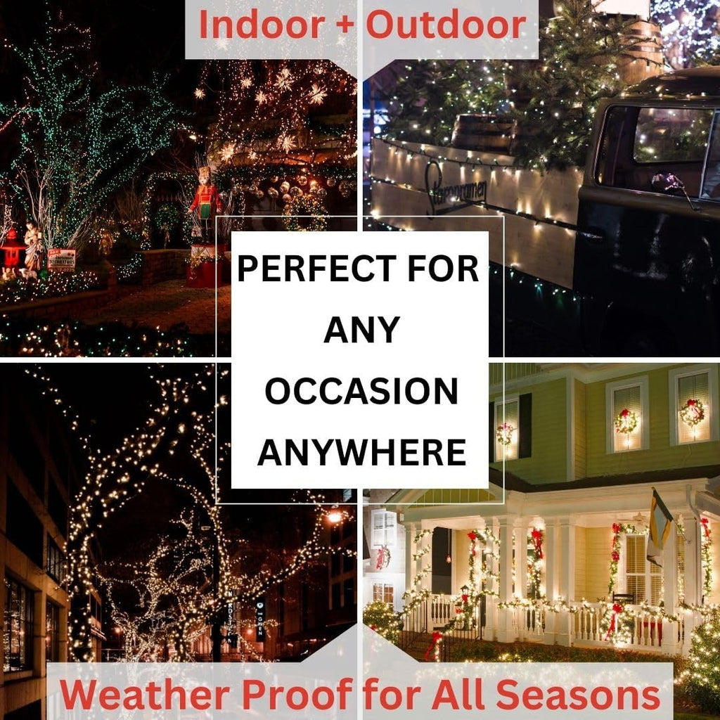 LED Christmas Tree Lights 60 Count, G12 Globe Indoor Outdoor String Lights, 20ft Green Wire Mini Ball, UL Certified