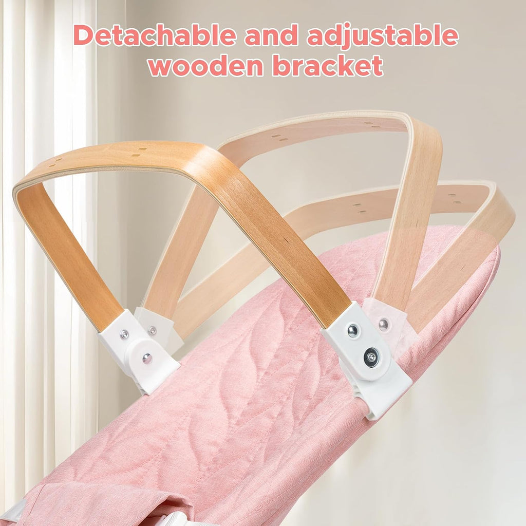Portable Baby Bouncer, Bouncer Seat for Babies 0-12 Months, 3 Recline Positions, Foldable Baby Rocker Chair