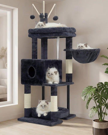 Cat Tree, 45.3" Cat Tower for Indoor Cats with Large Perch