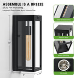 13" Motion Sensor Black Exterior Lighting Fixtures 2Pack, Dusk to Dawn Porch Lights Outdoor Wall Sconces, 3 Lighting Modes Exterior Wall Lights, Outside Lanterns for House Garage,None-Bulb A123-B0F6XL4B6G