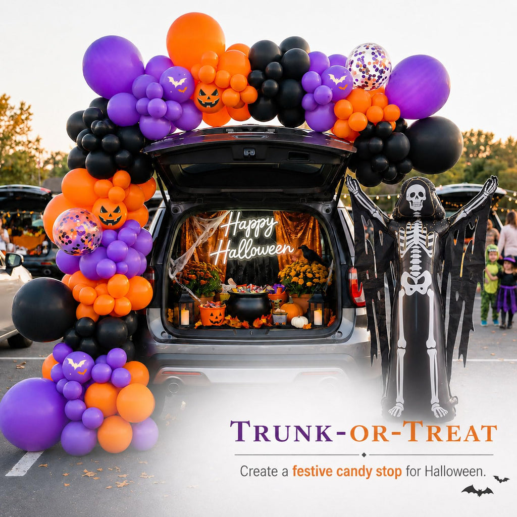 Halloween Balloon Arch Kit, Skeleton Foil Balloon, 119 Pcs