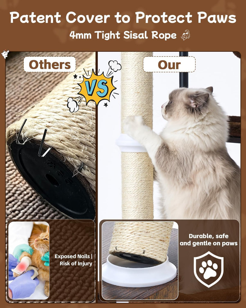 74" Cat Tree, Cat Tower for Indoor Cats, Modern Cat Tree Tower