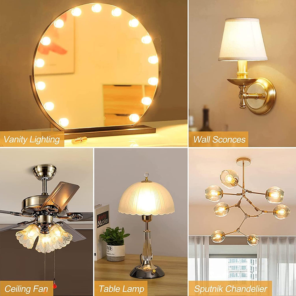 Frosted G16.5 globe light bulb,e12 Round Candelabra Bulb 60 watt,6W Chandelier Light Bulbs,Milky White Candelabra LED