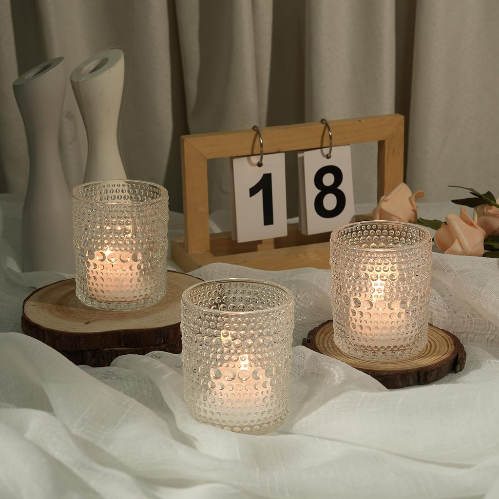 6 Pack Votive Candle Holders, 2.7x3.5 Inch Large DIY Wax Candle Holder