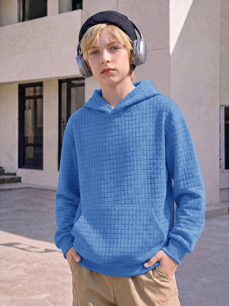 Boys Pullover Hoodie Sweatshirts Casual Waffle Knit Hoodies
