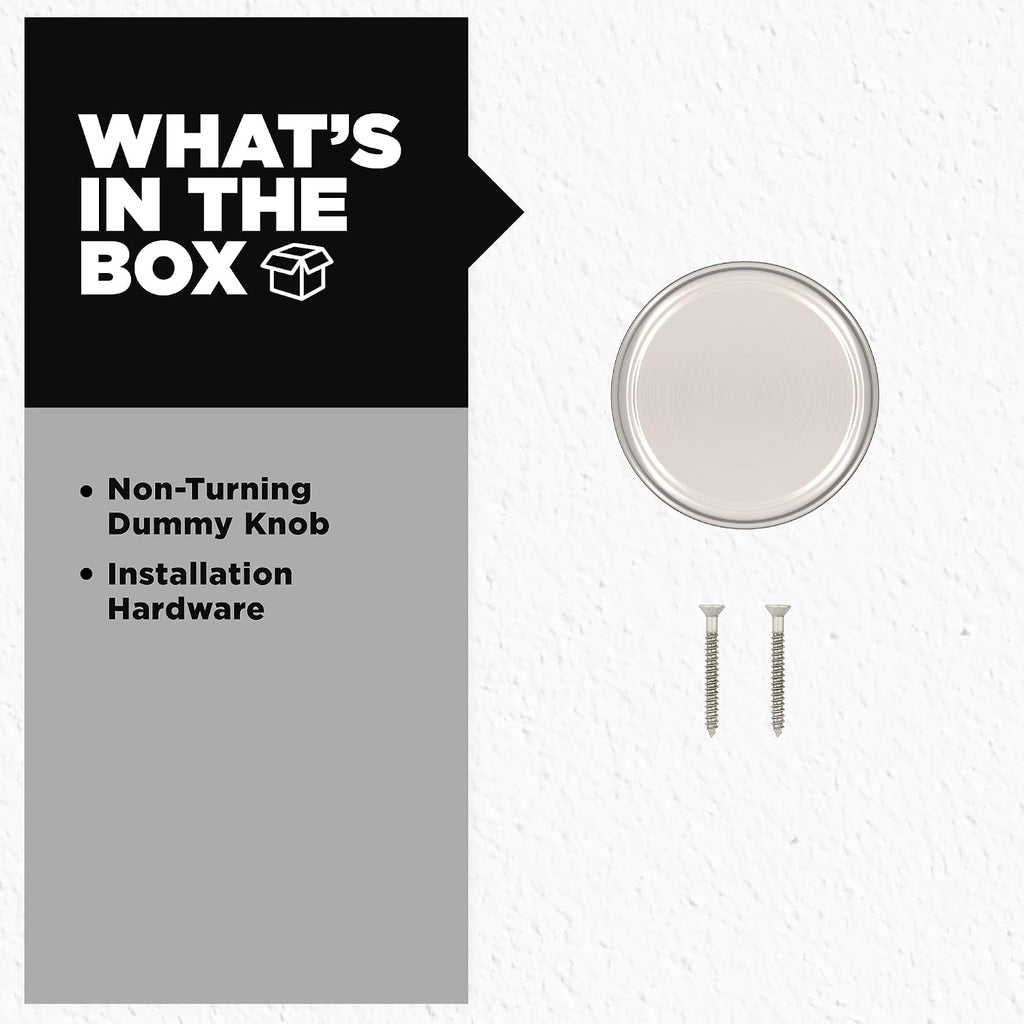 Maven Dummy Door Knob for Closet and French Doors, Satin Nickel