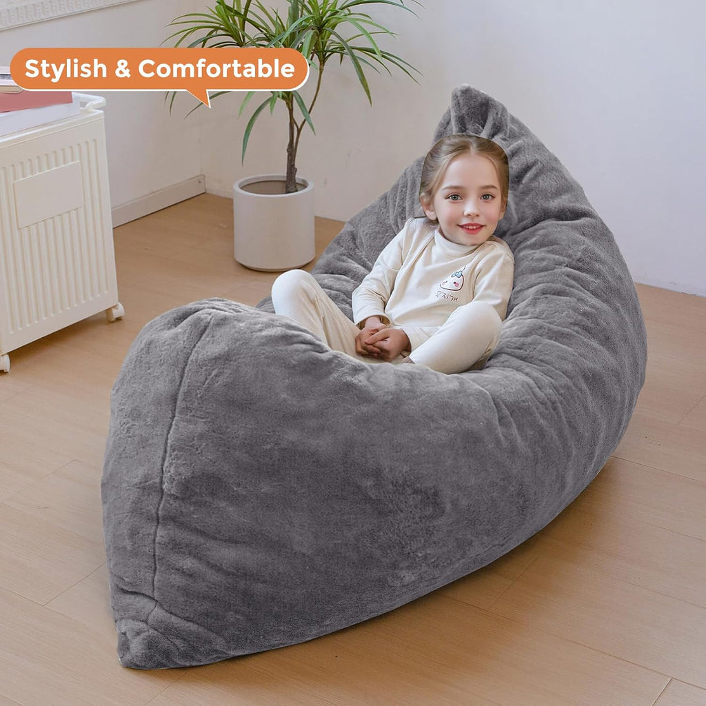 3 in 1 Kids Bean Bag Chair, Comfy Floor Sofa with Removed Cover