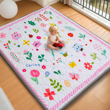 Baby Play Mat for Floor, 72'' x 48'' Thicken Foam Soft Padded Mat for Baby, Playpen Mat for Toddlers Infant Kids