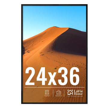 24x36 Picture Frame for Wall Display, 24x36 Black Picture Frame with HD Plexiglas, 24 x 36 Poster Frame 1 Pack