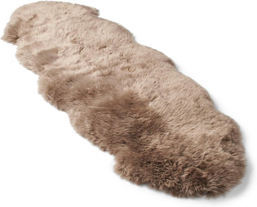 Sheepskin Fur Rug Long Hair, Light Brown