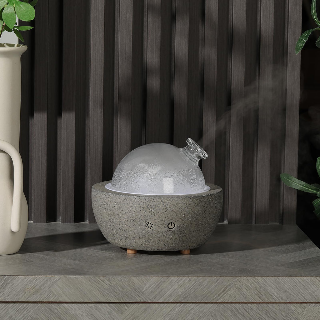 Essential Oil Aromatherapy Diffuser Bedroom Large Room Glass Stone Ultrasonic Air Scent Mist Aroma Diffuser