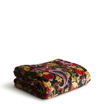Women's Fleece Oversized Throw Blanket, Midnight Garden Paisley
